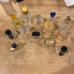 Empty vintage mini perfume bottles